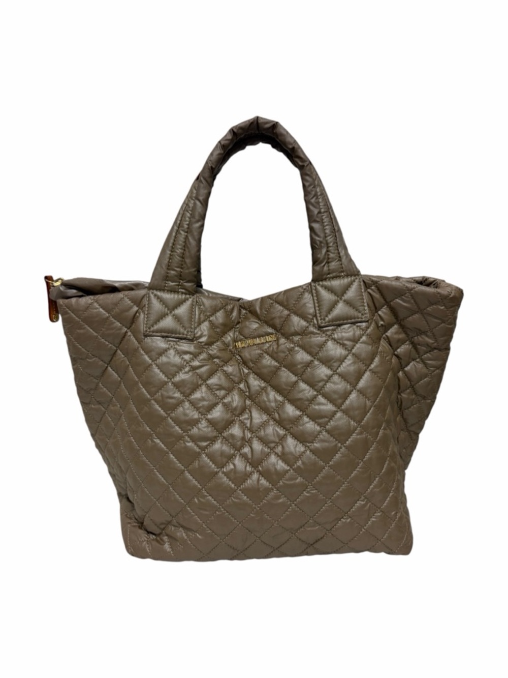 MZ Wallace Taupe Quilted Diamonds Tote Handbag